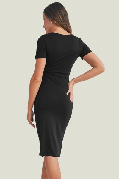 VESTIDO MIDI CUELLO CUADRADO