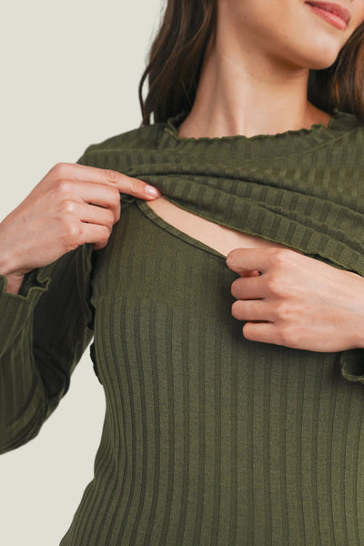 TOP NURSING RIBBED