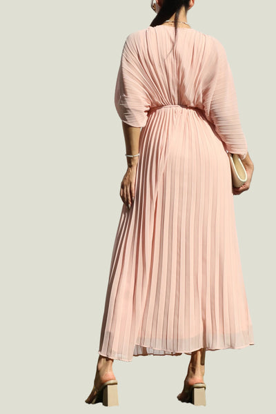 VESTIDO PLIZADO CUELLO V