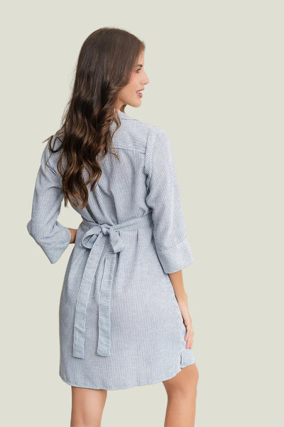 VESTIDO DE MATERNIDAD CAMISERO CON CINTORON