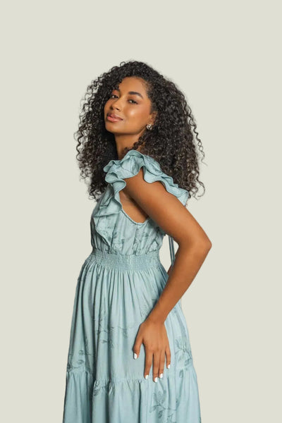 VESTIDO LARGO ESCOTE V CON MULTIPESPULANTES