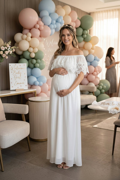 VESTIDO DE MATERNIDAD CON ENCAJE
