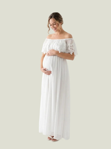 VESTIDO DE MATERNIDAD CON ENCAJE