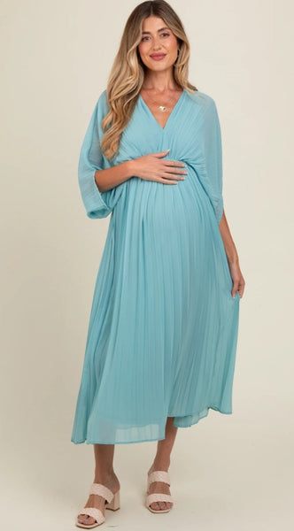 VESTIDO PLIZADO CUELLO V