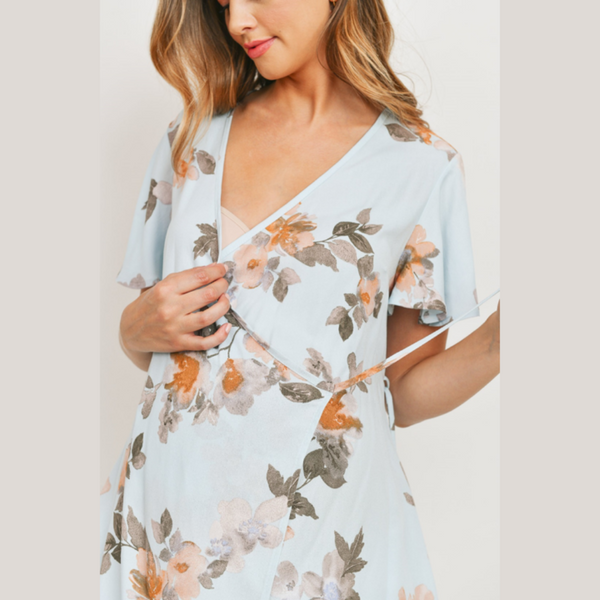Blusa wrap con estampado de flores