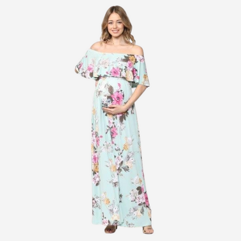 Vestido Off Shoulder Flores