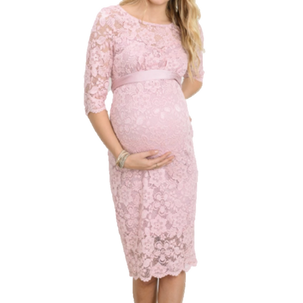 Vestido de Encaje con Cinta
