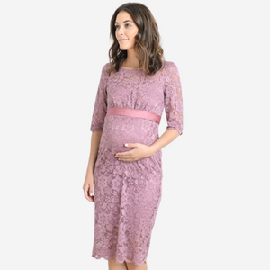 Vestido de Encaje con Cinta
